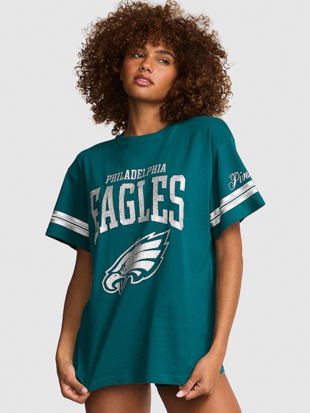 NWT Philadelphia Eagles Stylish & Comfy Campus Cotton Bling Tee! 🏈🎉
